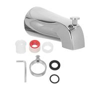 Healeved Beccuccio per Vasca da Bagno con Deviatore Integrato, Lega di Zinco e Plastico, Finitura Argento, Facile Installazione per Progetti di Ristrutturazione e Vasca