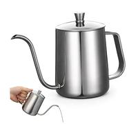 Healeved Bollitore per Caffè Controllo Facile Dell'acqua in Inossidabile 600ml Beccuccio e Manico Anti-caldo Design e Superficie Liscia per Ufficio