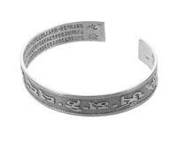 Healeved Bracciale aperto da uomo, bracciale rigido in metallo stile retrò realizzato a mano.