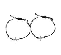 Healeved Braccialetti Di Corda Intrecciata Ciondolo Aereo Regolabile Da 2 Pezzi, Braccialetti Dell'amicizia Per Uomo e Donna, Accessori Artigianali Per Viaggi e Uso Quotidiano