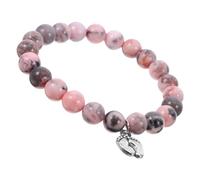 Healeved Braccialetto di Perline di Agata Naturale da Donna Leggero e Raffinato, Braccialetto da Festa Cordino Rosa, Regalo la Festa della Mamma, Design Semplice e Comodo da Indossare