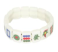 Healeved Braccialetto Mahjong Elastico in Acrilico Incisioni Profonde Design Resistente e Lucente per Uomo e Donna Accessorio Culturale Pratico e Decorativo per Regali e Occasioni