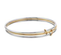 Healeved Bracciali impilabili da donna: bracciale in acciaio inossidabile con perline - Bracciale a tre strati bicolore da impilare, gioielli alla moda da donna per outfit estivi da spiaggia -