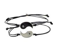 Healeved Bracciali Yin Yang Abbinati Glow in The Dark Braccialetti Regolabili per Amicizia Design Tai Chi Armonia Idea Regalo per Anniversari e Occasioni Speciali