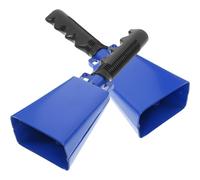 Healeved Campanacci da Calcio Manico 2 Pezzi Set Campane a Percussione in Metallo Blu per Eventi Sportivi Festa e Intrattenimento Suono Chiaro e Bordi Lisci