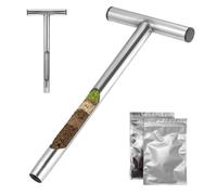 Healeved Campionatore di Sonda del Suolo in Acciaio Inossidabile 304 Manico a T Resistente e Non Deformabile per Manutenzione Prato e Agricoltura