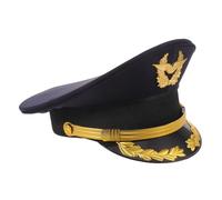 Healeved Cappello da Capotreno in Blu Scuro con Dettagli Dorati per Accessori da Costume e Abbigliamento Maschile