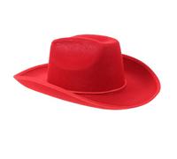 Healeved Cappello da Cowboy Rosso con Ampia Tesa e Cinturino sotto Mento, Design Classico e Comfort per Festival Country e Feste Western
