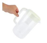 Healeved Caraffa Fredda in Plastica con Coperchio, 4000ml, Trasparente | PP Robusto, Scala Graduata Visibile, Manico Comodo e Beccuccio Largo, per Latte e Tè Freddo