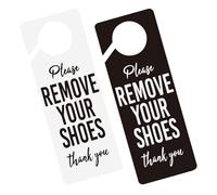 Healeved Cartelli per Porta Togli le Scarpe in PVC Resistente Set da 2 Pezzi Nero e Bianco Design Sospeso per Ingresso Casa Ufficio Hotel e Ambienti Professionali