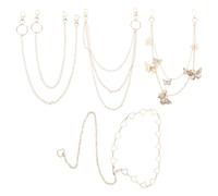Healeved Catena per Corpo Dorata a Farfalla 5 Pezzi, Gioielli a Catena per L’addome a Strati, Accessori Stile Bohémien per Festival e Costume da Bagno Donna