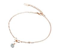 Healeved Cavigliera con Fiocco Cristallo Luminoso Gioiello Piede Elegante per Donna Regalo Compleanno