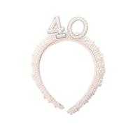 Healeved Cerchietto Accessorio Versatile e Confortevole Bianco Elegante Perle Finte per Chioma per Festa di Compleanno 40 Anni per Ragazze e Donne