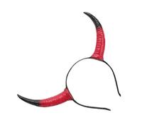 Healeved Cerchietto Corna da Demone Rosso in Pu Flessibile per Cosplay e Feste di Halloween Accessorio Chioma Creativo e Divertente