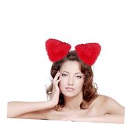 Healeved Cerchietto Fluffy con Orecchie Volpe Rosse Fascia per Decorativa per Feste e Carnevali Creativo per Festive Accessorio e Resistente