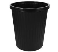 Healeved Cestino per Rifiuti da Ufficio e Casa in Plastica Anello di Pressione Design Effetto Legno Nero Base Antiscivolo Contenitore Leggero e Pratico per Raccolta Spazzatura