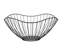 Healeved Cesto Portafrutta Nero in Filo Metallico per Bancone della Cucina Piccola Fruttiera Compatta e Versatile per Tavolo e Ufficio Cestini Decorativi Moderni Facili da Pulire