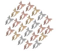 Healeved Charm Per Unghie A Forma Di Farfalla in Metallo Placcato Oro Decorazioni Per Unghie Con Fiocco Per Manicure