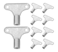 Healeved Chiave di Spurgo Termosifoni 10 Pezzi in Lega di Zinco Argento Multifunzionale Design Userfriendly per Valvole di Sfiato Radiatore e Rubinetti