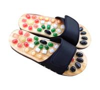 Healeved Ciabatte da Massaggio Plantare Nere in Pu e Eva Digitopressione per Promuovere la Circolazione Sanguigna, come Regalo per Benessere dei Piedi