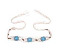 Healeved Cintura Donna Intrecciata Boho con Perline Turchese in Lega Resistente Cintura Vita Rustica Fatta Mano per Outfit Estivi e Feste in Spiaggia