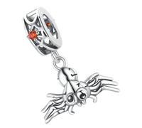 Healeved Ciondolo Halloween Ragno in Argento S925 per Bracciale Zirconi Design Unico e Resistente, Accessorio Chic per Festa di Compleanno