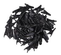 Healeved Clip per Cavi Auricolari Fermacavo per Cuffie e Mp3 100 in Plastica Nera Morsetto a Forma di Alligatore Organizzatore Pratico per Fissaggio su Vestiti
