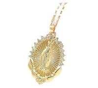 Healeved Collana Ciondolo Vergine Maria da Donna in Metallo Dorato, Gioielli Ciondolo Religioso Elegante per Uso Quotidiano e Regalo Festa della Mamma