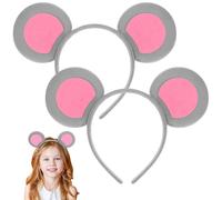 Healeved Confezione da 2 Cerchietti con Orecchie da Topo - Cerchietto Grigio con Orecchie da Animale per Costumi, Cosplay, Feste di Halloween E Festival (2 Pezzi)