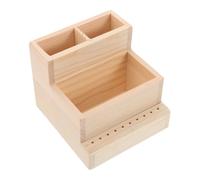 Healeved Contenitore Per Punte Per Trapano Per Unghie Scatola Portaoggetti in Legno Per Cosmetici Per Strumenti Per Manicure
