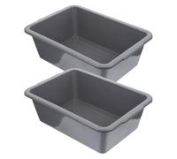 Healeved Contenitore Rettangolare in Plastica PP 34X238X109 CM Set 2 Pezzi Vaschetta Multiuso Impilabile per Ristoranti Autobus e Conservazione Alimenti Resistente e Facile da Pulire