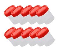 Healeved Contenitori per Campioni Tappo a Vite 60 Ml in Plastica Bicchieri Coperchio Ermetico per Raccolta Urina e Feci Set da 10 Pezzi per Uso Medico e Laboratorio