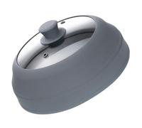 Healeved Coperchio Pieghevole in Silicone e Vetro per Microonde, Resistente al Calore, Antipolvere e Anti-schizzi, la Conservazione degli Alimenti in Casa
