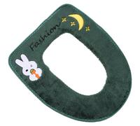 Healeved Copriwater in Peluche Morbido e Cerniera, Tappetino per WC Caldo Maniglia e Retro in Pu, Copriasse Bagno Lavabile per Uso Domestico, Accessori Bagno Colore Casuale Stile Casuale