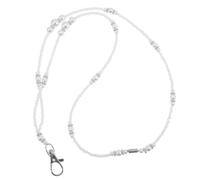 Healeved Cordino da Collo per Badge Identificativi Donna Perle Bianche Porta Badge Verticale per Insegnanti e Infermiere Cordino da Crociera Elegante e Resistente per Tessere di Accesso