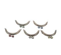 Healeved Cornice per Pochette in Metallo ad Arco retrò 85 CM con Chiusura a Scatto e Manico Semicircolare Set da 5 Pezzi per Borse Fai da Te Artigianali con Finitura in Rilievo Vintage