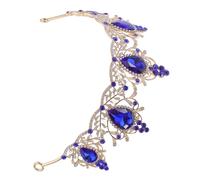 Healeved Corona Barocca Vintage Blu Strass, Accessorio per Chioma da Sposa, Diadema da Principessa per Matrimoni, Feste e Balli di Fine Anno