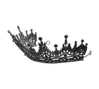 Healeved Corona di Tiara da Donna Nera Corone Barocche Vintage Strass Accessori per Capelli da Sposa per Matrimonio e Feste di Compleanno