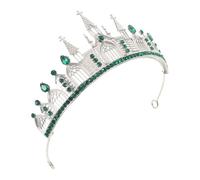 Healeved Corona Gotica in Lega Cristalli Verdi Opachi, Tiara Leggera da Cosplay e Ballo per Feste, Matrimonio e Carnevale, Accessorio Chioma Stile Regina Dark Artigianale