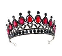 Healeved corone di strass spose corone nuziali per il matrimonio addio nubilato corone barocche per le donne nuziale corone per donne femminile Lega di zinco rosso