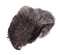 Healeved Corto Naturale Grigio Sfumato Toupee per Cosplay e Party Resistenti e Stile Maschile Versatile per Tutte Età