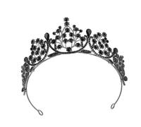Healeved Crown Della Regina Principessa Finta Diadema Di Cristallo Di Strass Tiara Di Matrimonio Di Compleanno Corone Da Spettacolo Regina Di Balletto Black Lega