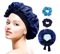Healeved Cuffia per capelli con fascia a doppio strato per capelli ricci Cuffia per dormire per donne Cuffia da doccia per fare il bagno yoga e trucco 1 2 elastici
