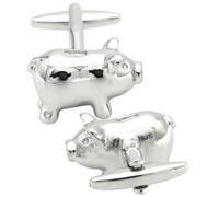 Healeved Cufflinks da Polso per Uomo a Forma di Maiale in Rame Bianco, Design Creativo e Pratico, per Occasioni Formali e Anniversari