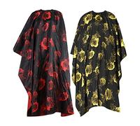 Healeved Da Parrucchiere Con Motivo A Rosa 2 Pezzi Grembiule Traspirante Per Lo Styling Il Taglio E La Scialle Rosso E Giallo Per Uso in Salone E A Casa