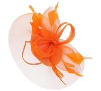 Healeved Elegante Copricapo a Forma di Fiore per La Sposa - Fermaglio per Capelli in Rete E Pizzo, Copricapo da Sposa Vintage per Addio Al Nubilato, in Chiesa Ed Eventi Formali (arancione)