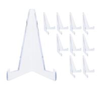 Healeved Espositore per Carte da Gioco Trasparente in Acrilico, Set da 10 Mini Cavalletti Porta Medaglie e Targhe, Supporto Espositivo per Collezioni e Oggetti Decorativi, per Esposizioni