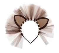 Healeved Fascia per Chioma Bambini in Garza Leggera e Resistente Design Leone Marrone Si Adatta Saldamente alla Testa per Cosplay e Feste