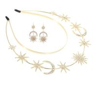 Healeved Fascia per Chioma Design Stella e Mezzaluna in Lega e Cristalli, Comoda e Delicata sulla Pelle, per Abiti da Cerimonia e Outfit Quotidiani