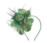 Healeved Fascinator per Capelli da Donna Piume Verdi e Dettagli Floreali Cerchietto Elegante per Feste di Matrimonio Danza Festival e Eventi Formali